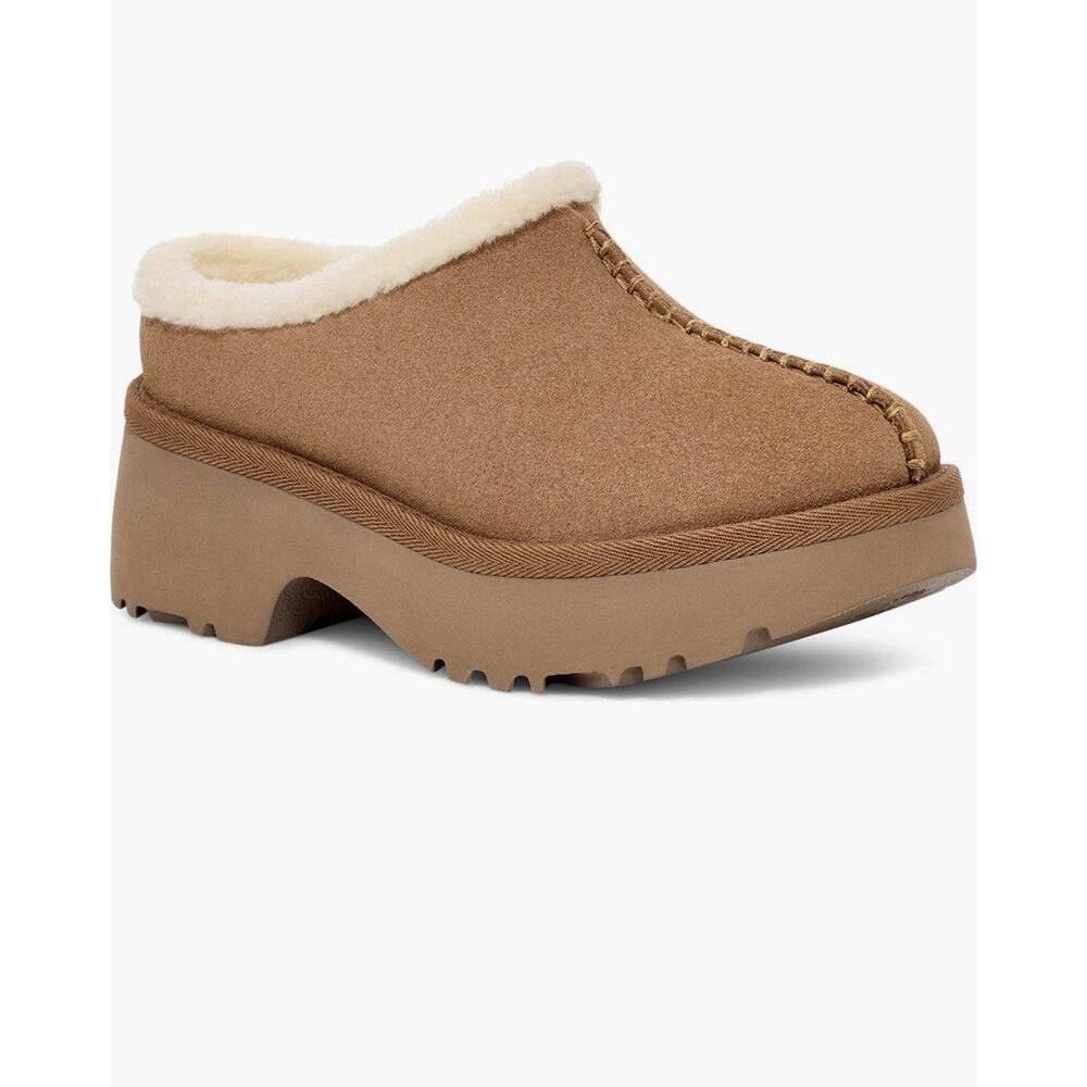 UGG New Heights Cozy Clog - Chestnut Suede, Size 12 US 1162510